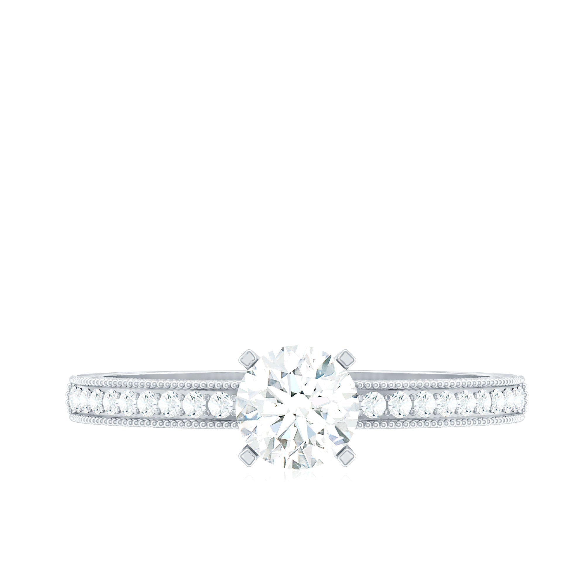 Certified Cubic Zirconia Solitaire Engagement Ring