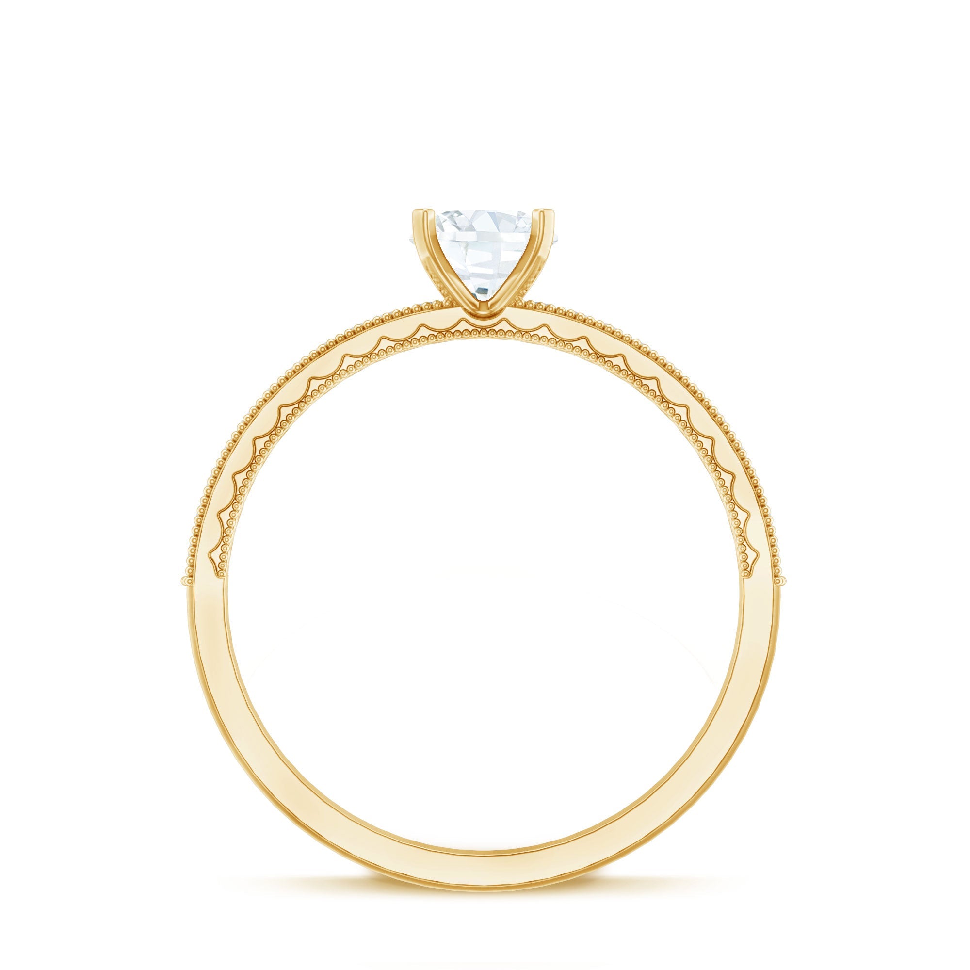 Certified Cubic Zirconia Solitaire Engagement Ring