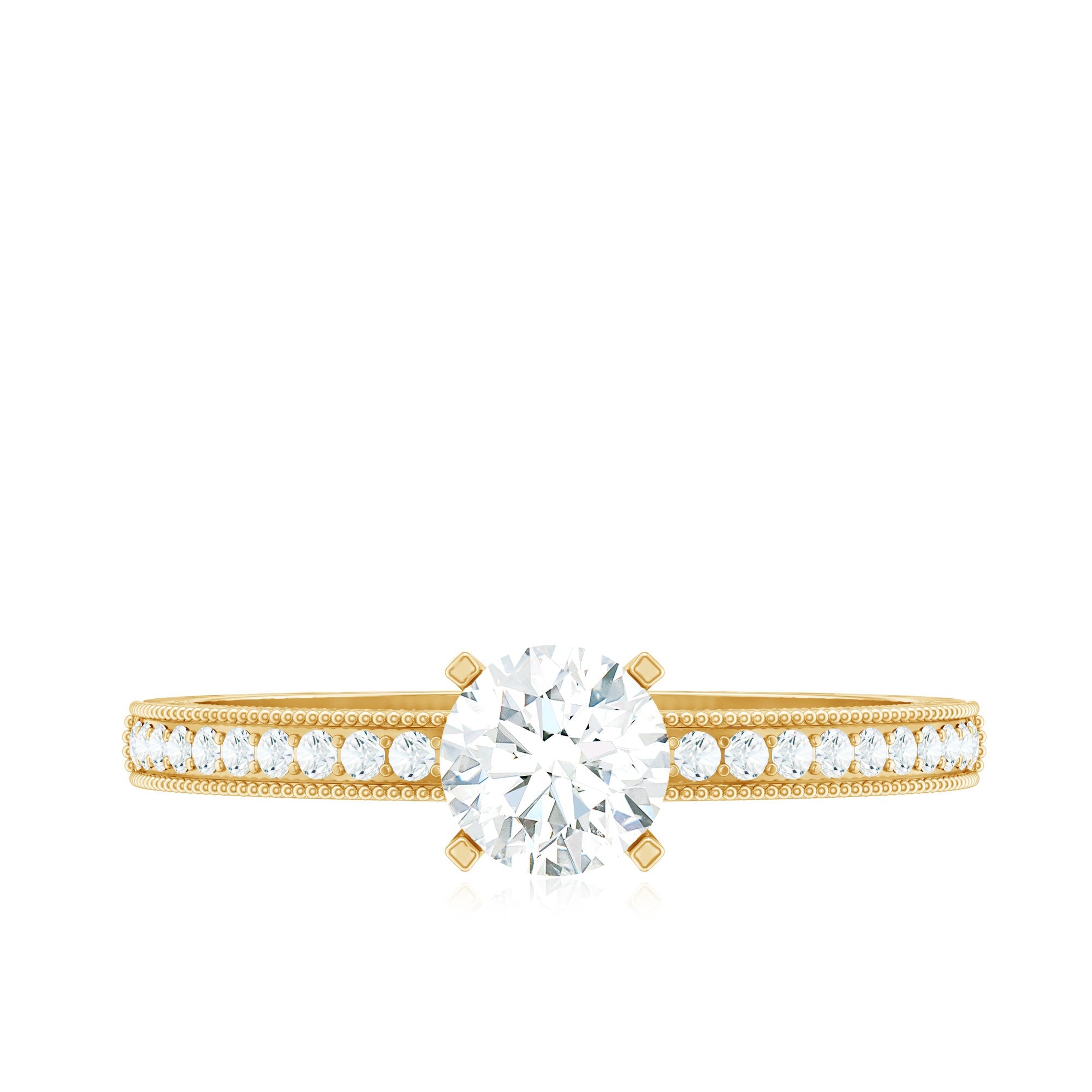 Certified Cubic Zirconia Solitaire Engagement Ring