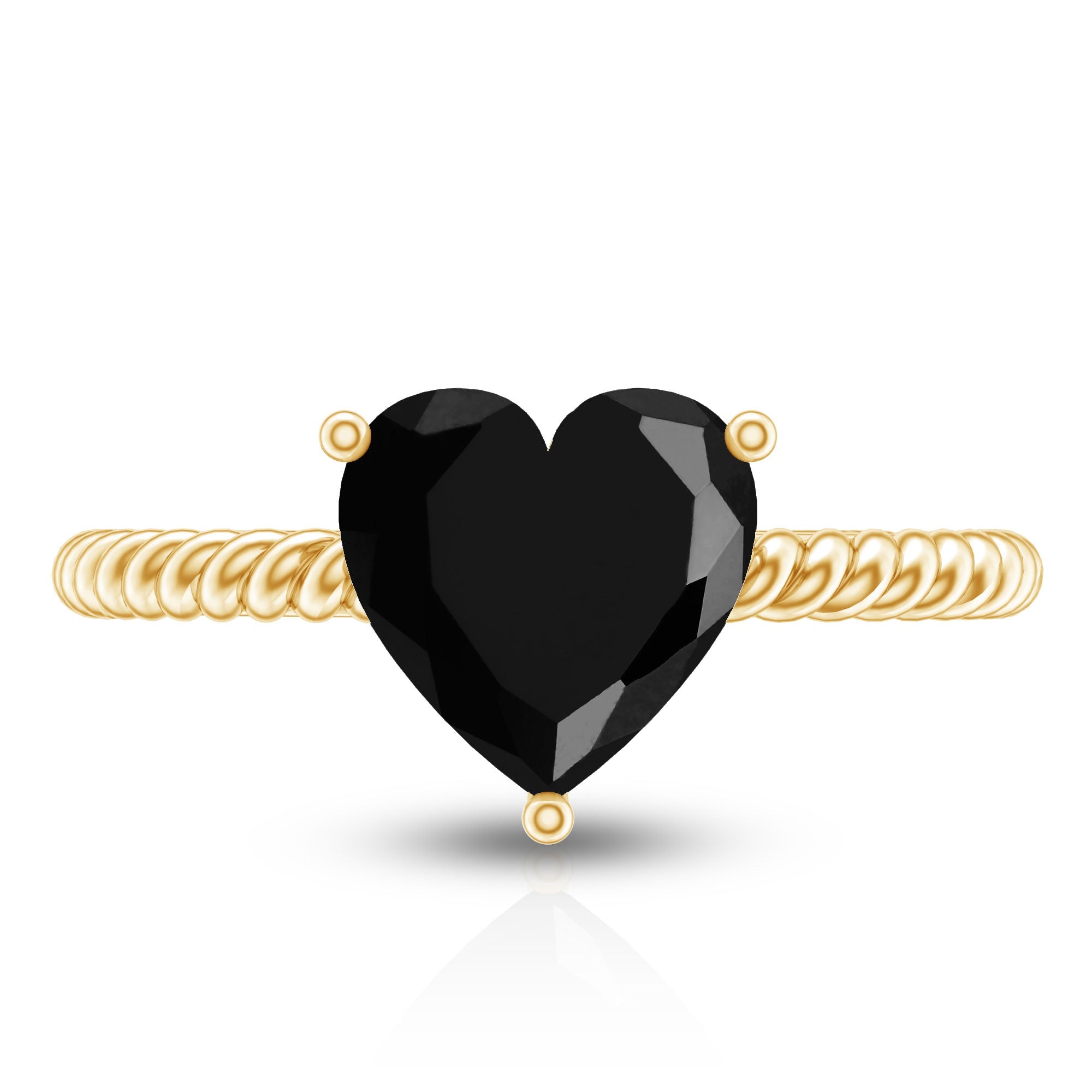 2.4 Carat Lab Grown Black Diamond Heart Engagement Ring for Women