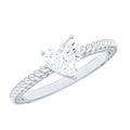 Moissanite Solitaire Promise Ring with Twisted Rope Band