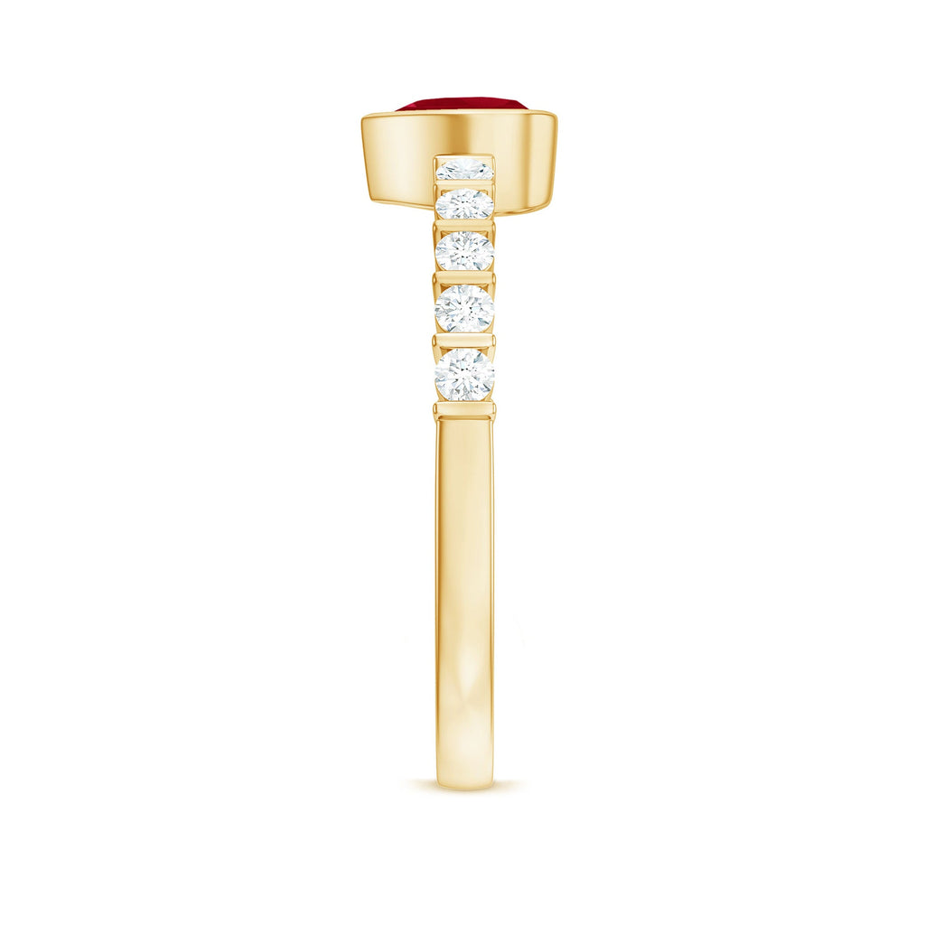 Real 0.6 Carat Ruby Heart Promise Ring with Diamond
