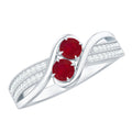 Natural Ruby To Et Moi Engagement Ring with Diamond