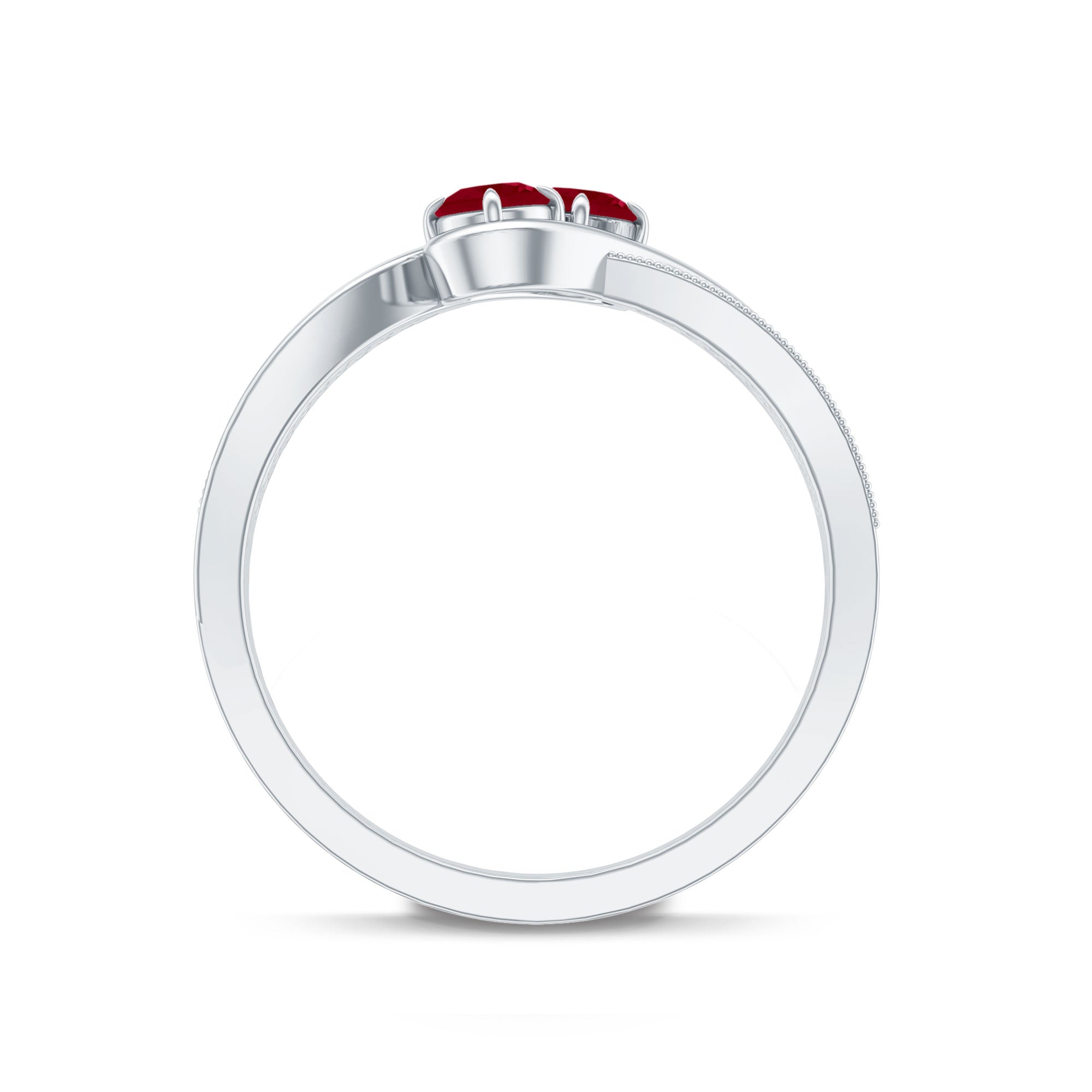 Natural Ruby To Et Moi Engagement Ring with Diamond