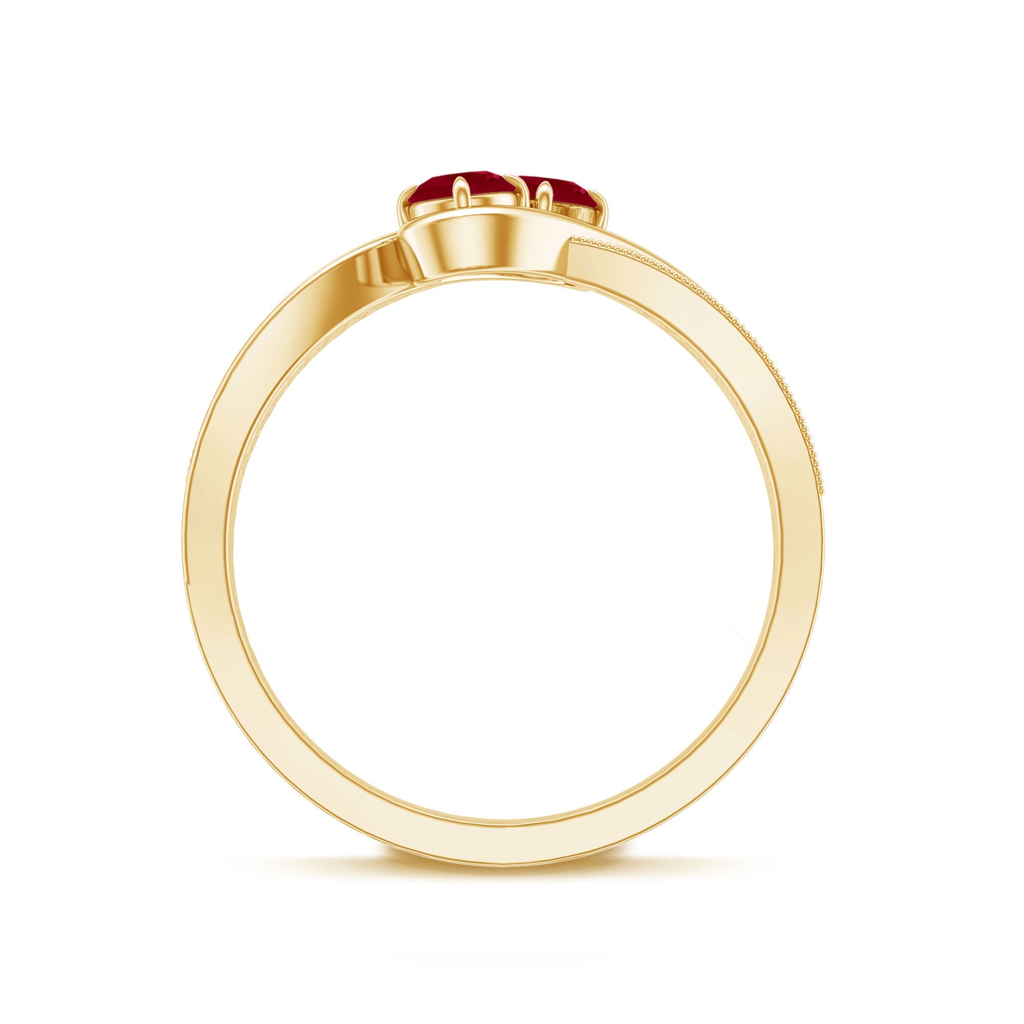 Natural Ruby To Et Moi Engagement Ring with Diamond