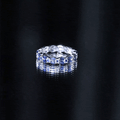 Contemporary Marquise and Round Blue Sapphire Full Eternity Ring