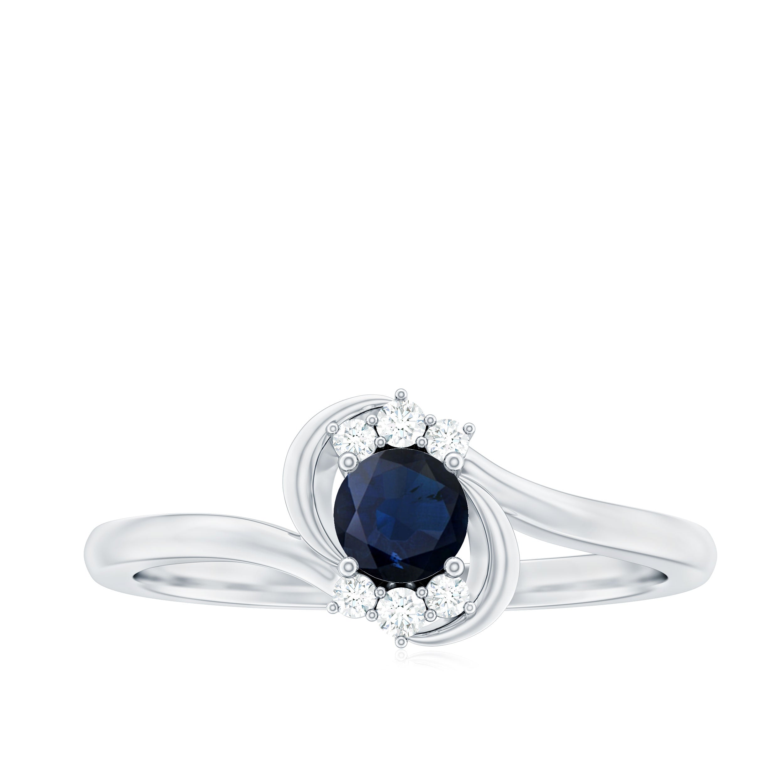 Certified 0.9 Carat Blue Sapphire and Diamond Proposal Ring