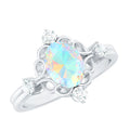Designer Ethiopian Opal and Diamond  Engagement Ring