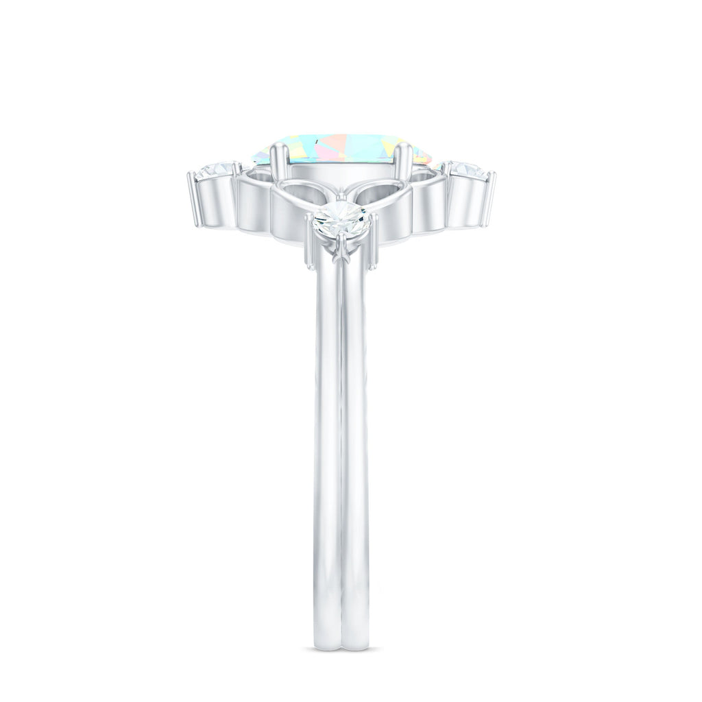 Designer Ethiopian Opal and Diamond  Engagement Ring