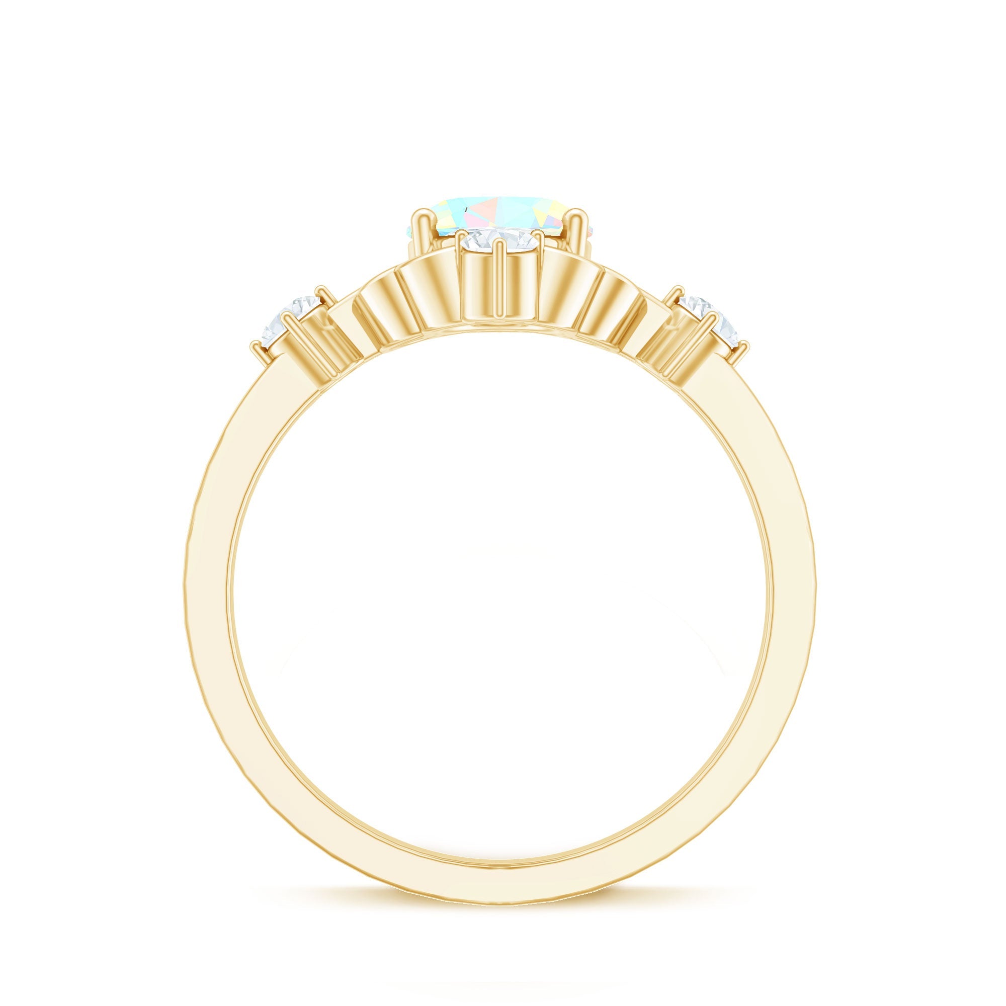 Designer Ethiopian Opal and Diamond  Engagement Ring