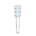 Oval Cut Moonstone Half Eternity Wedding Band Ring