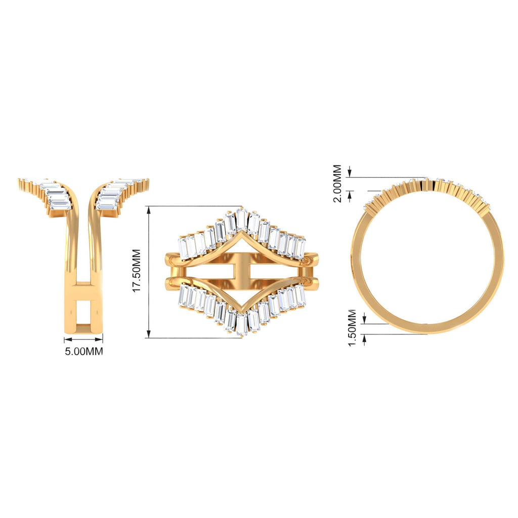 Baguette Cut Moissanite Engagement Ring Enhancer
