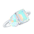 Pear and Emerald Cut Ethiopian Opal Toi Et Moi Engagement Ring