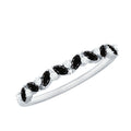 Marquise Created Black Diamond and Diamond Half Eternity Ring