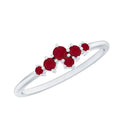 Natural Ruby Cluster Promise Ring for Women