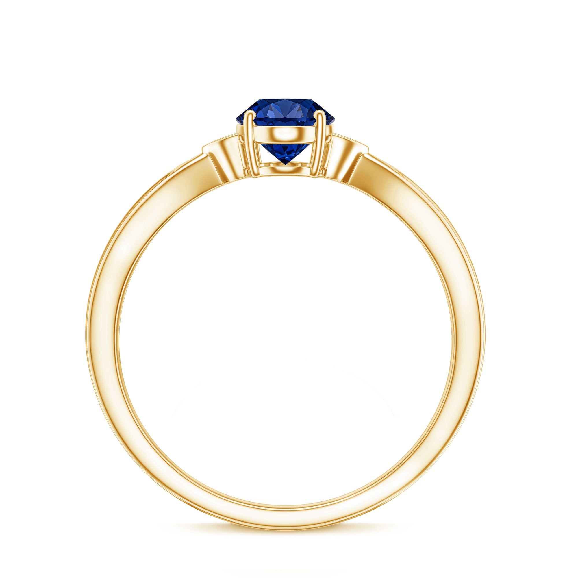 Certified 1 Carat Oval Lab Grown Blue Sapphire Solitaire Engagement Ring with Diamond