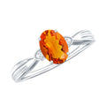 3/4 CT Oval Shape Fire Opal Engagement Ring with Diamond