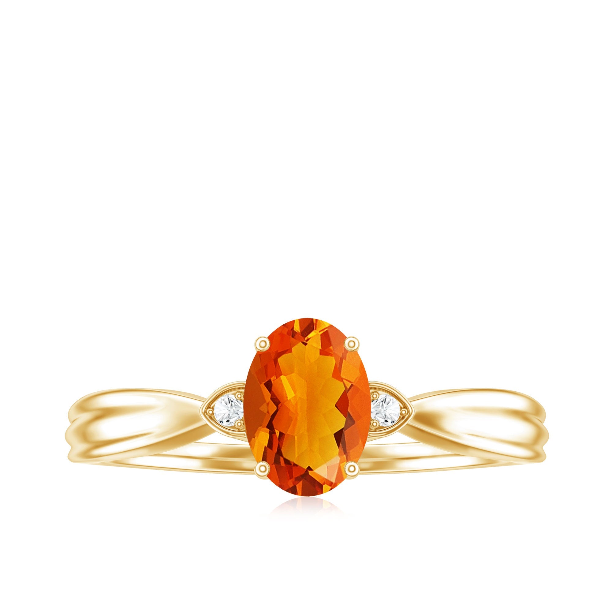 3/4 CT Oval Shape Fire Opal Engagement Ring with Diamond