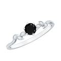 Nature Inspired Black Spinel Proposal Ring with Diamond