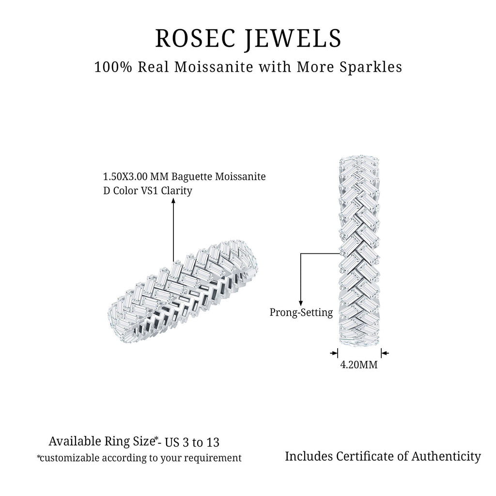 Baguette Cut Moissanite Eternity Band Ring
