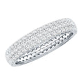 Triple Row Moissanite Classic Wedding Ring Band for Women