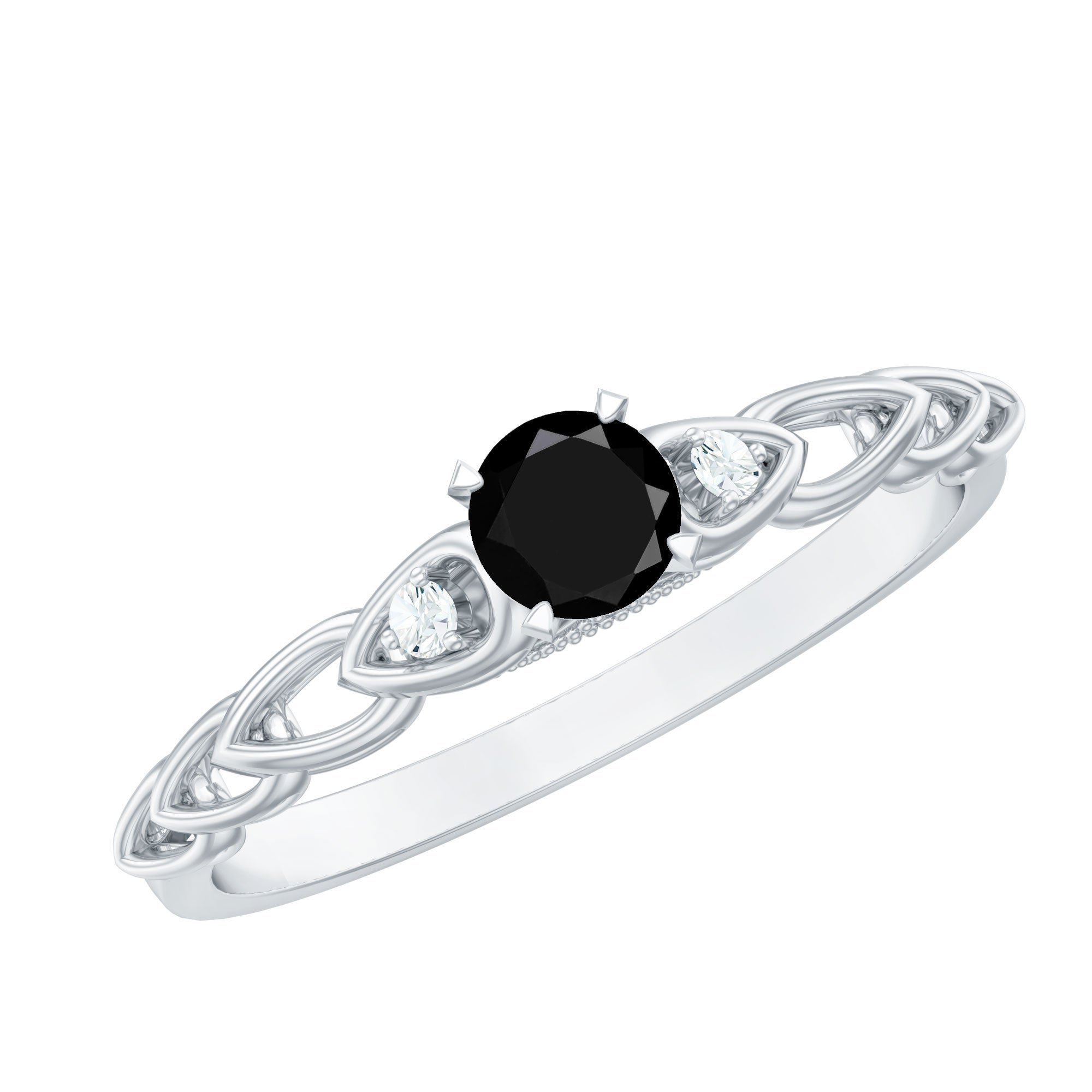 Certified 0.84 Carat Lab Grown Black Diamond Promise Ring with White Diamond