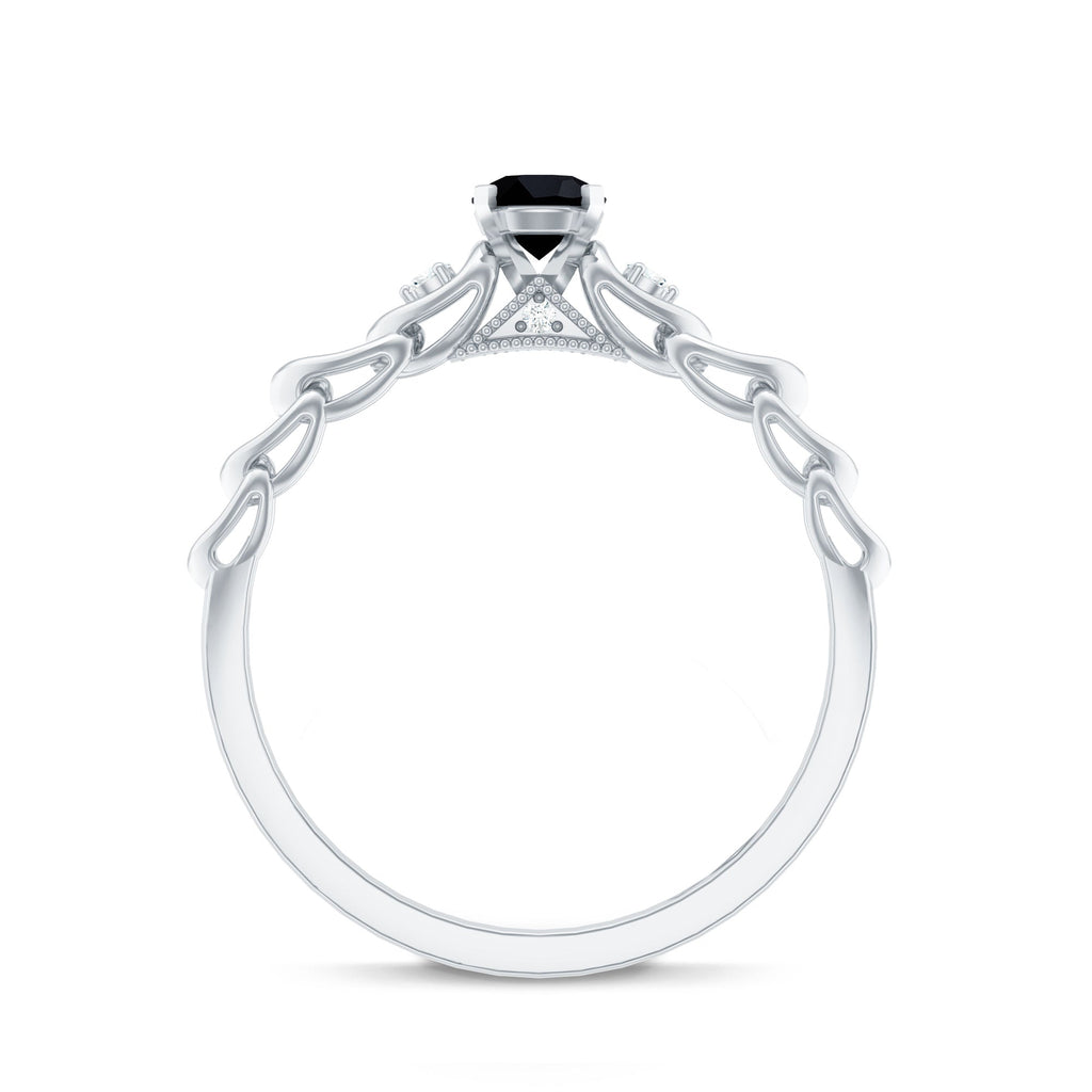 Certified 0.84 Carat Lab Grown Black Diamond Promise Ring with White Diamond