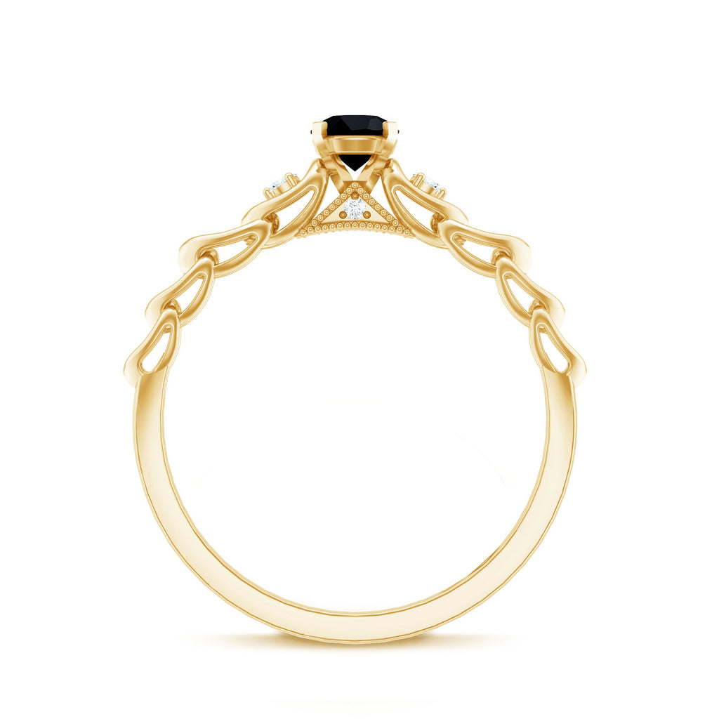 Certified 0.84 Carat Lab Grown Black Diamond Promise Ring with White Diamond