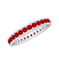Channel Set Round Lab Created Ruby Eternity Band Ring for Women