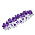 Genuine February Birthstone Amethyst Heart Eternity Ring