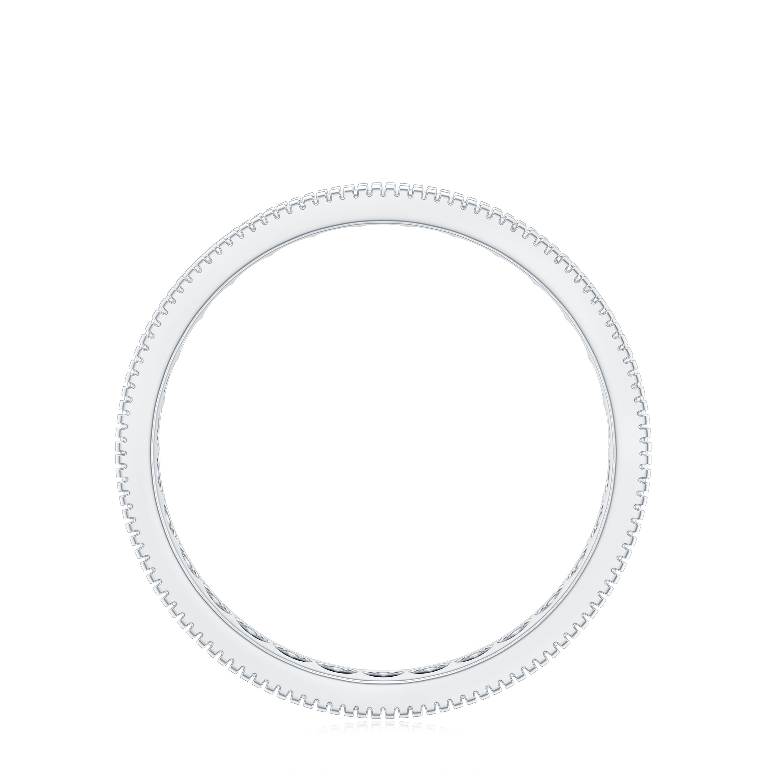 Moissanite Band Ring with Milgrain Detailing