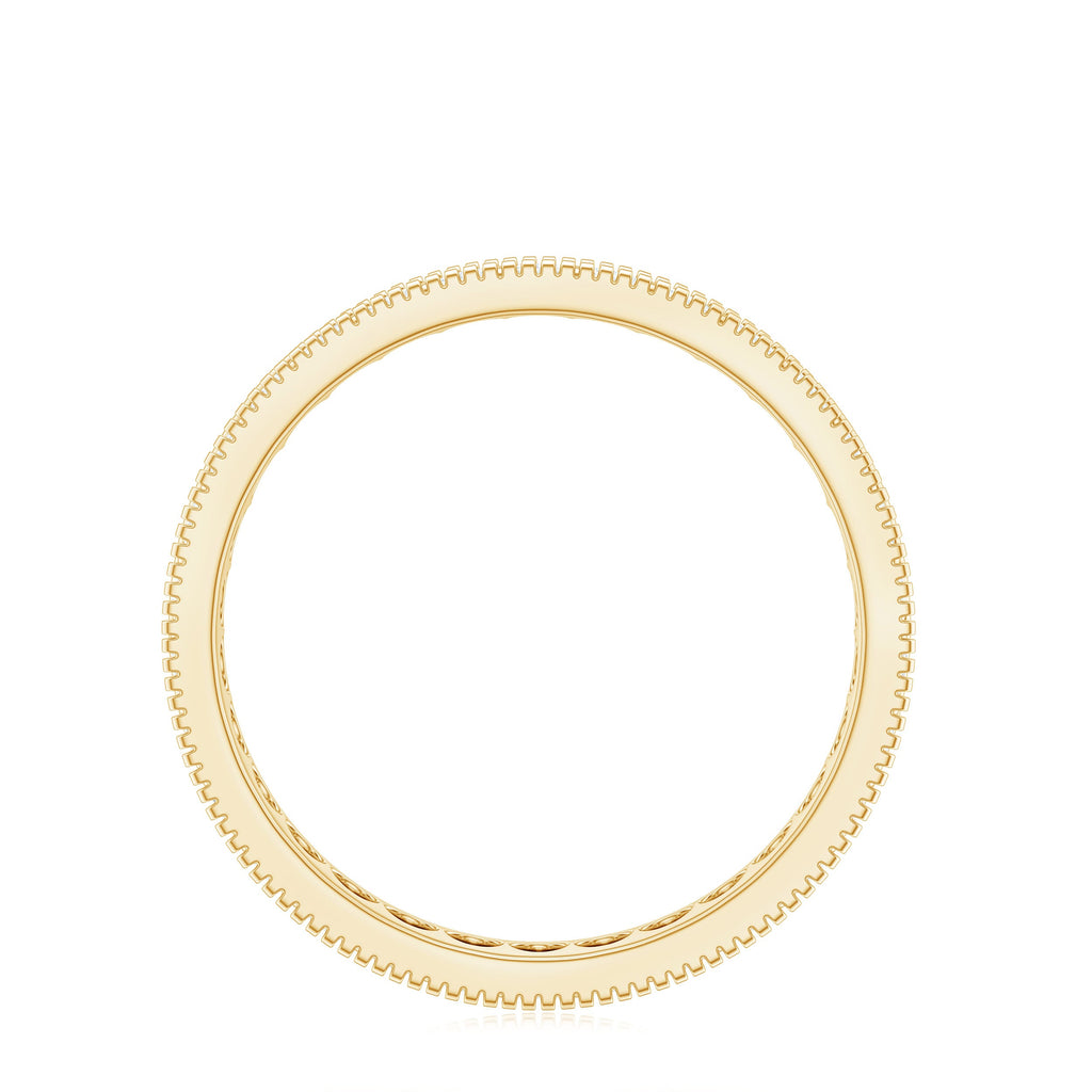Moissanite Band Ring with Milgrain Detailing