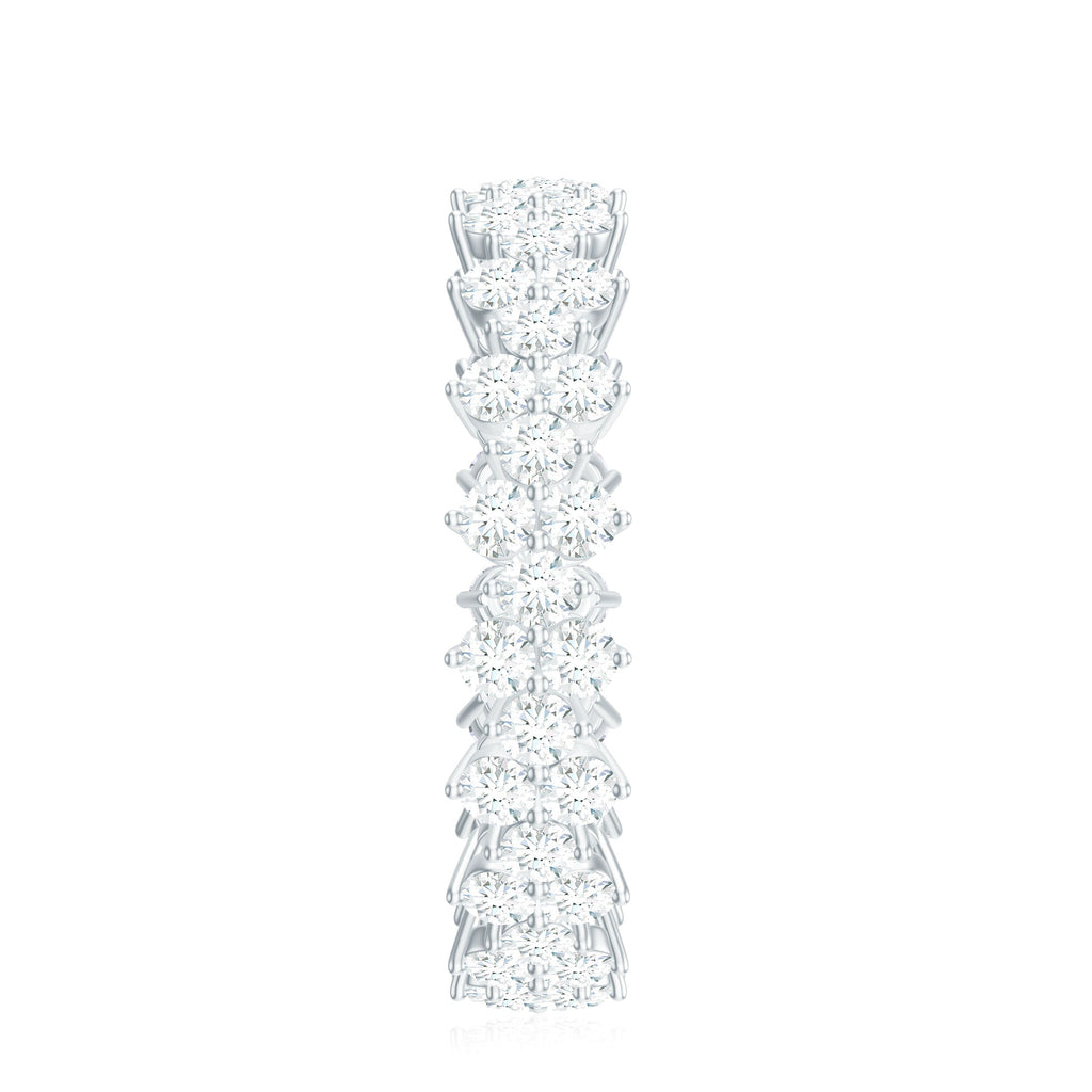 Cluster Wedding Band for Women with Moissanite