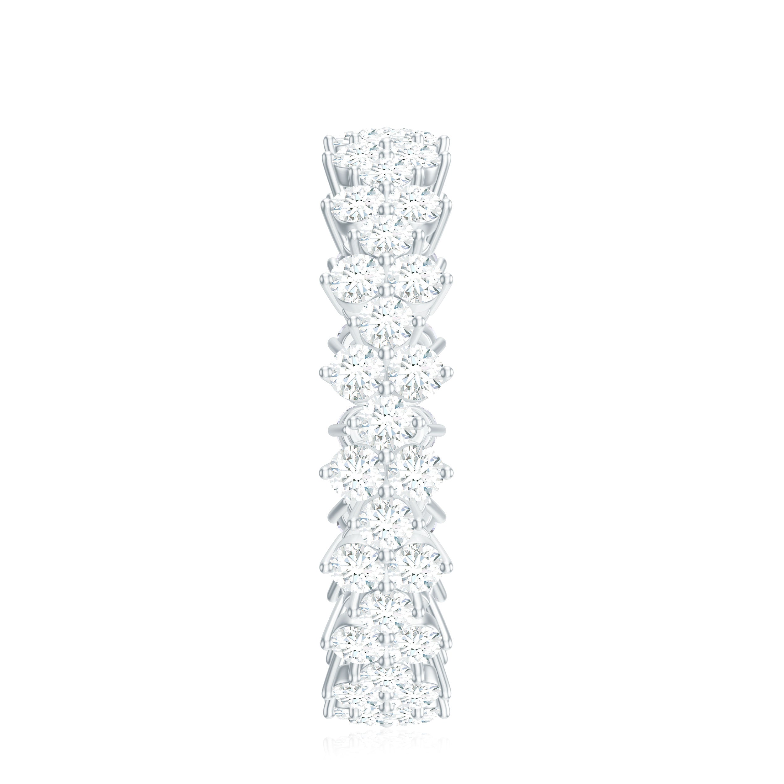 Cluster Wedding Band for Women with Moissanite