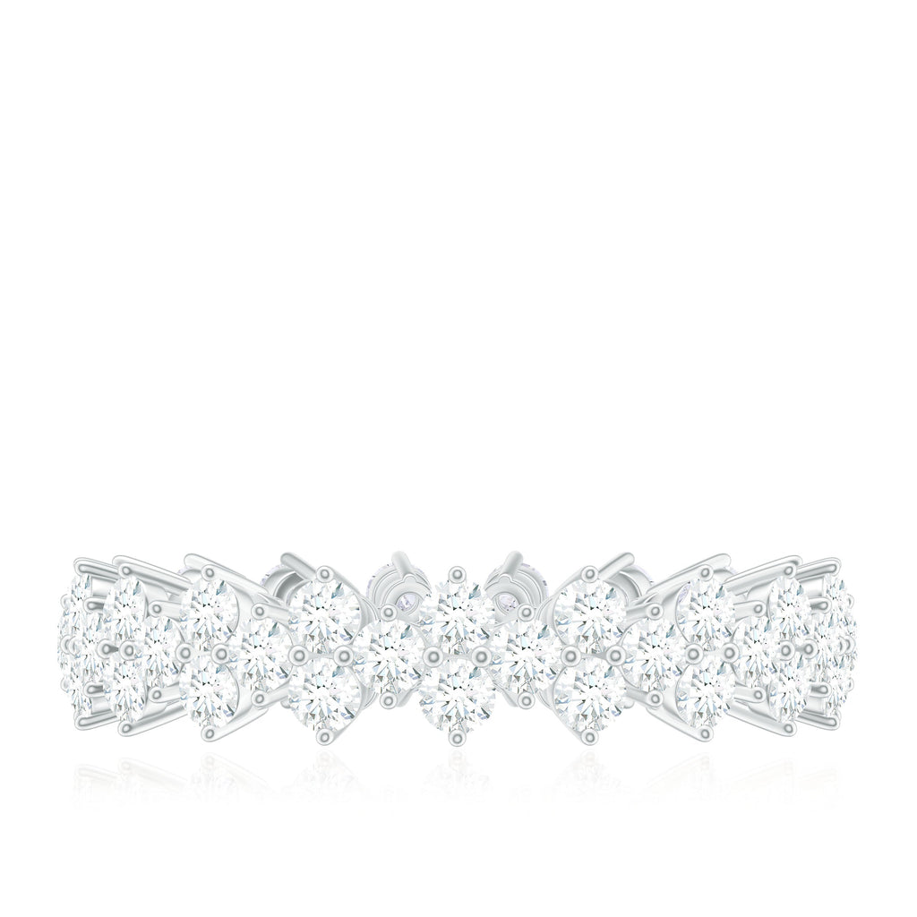 Cluster Wedding Band for Women with Moissanite