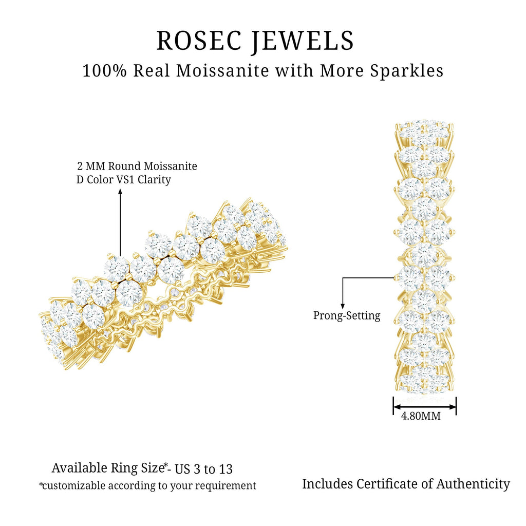 Cluster Wedding Band for Women with Moissanite