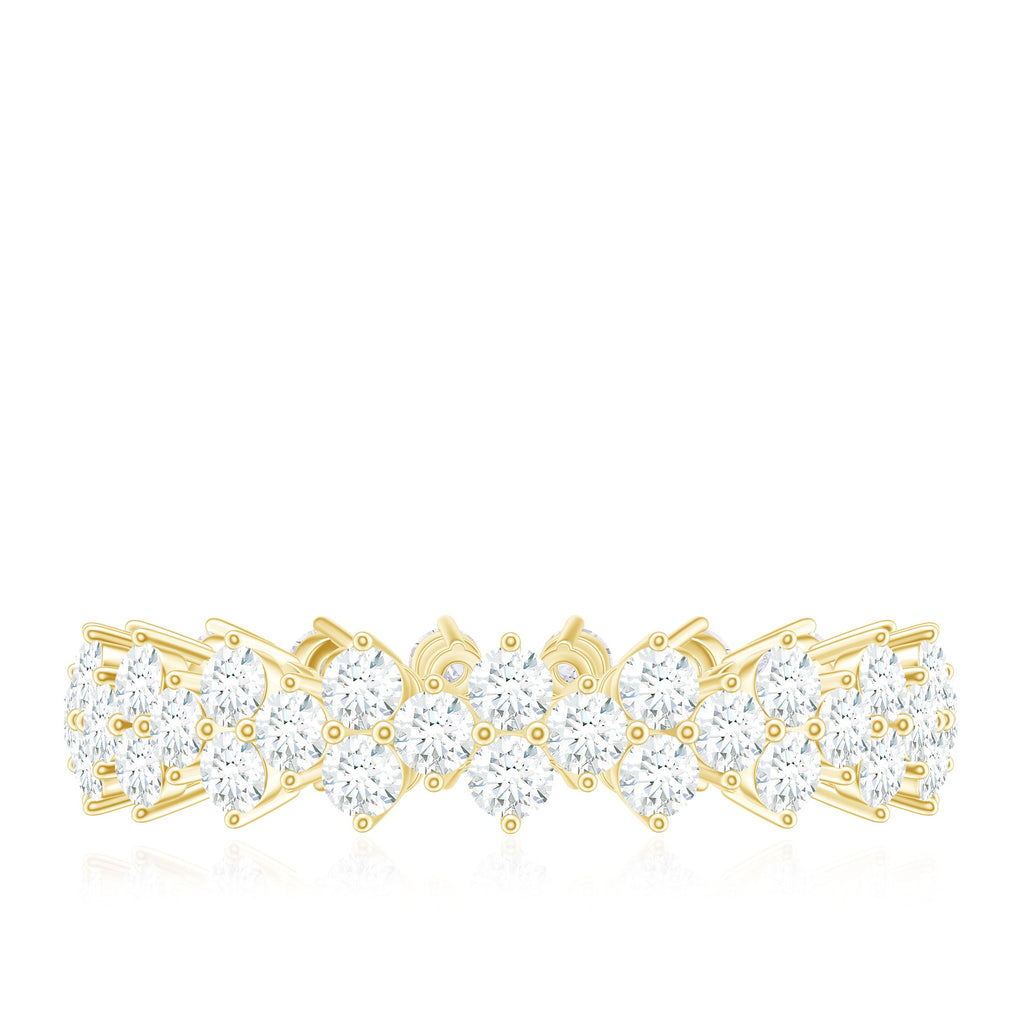 Cluster Wedding Band for Women with Moissanite