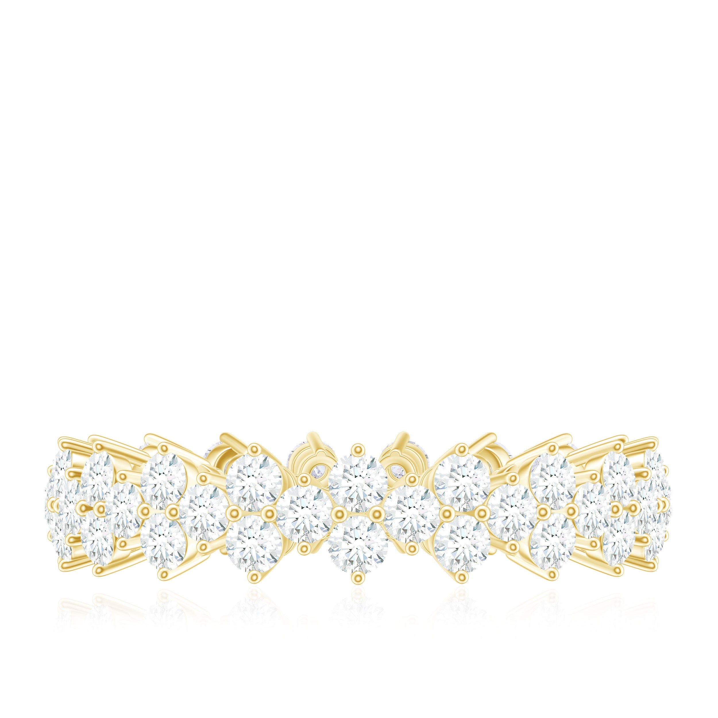 Cluster Wedding Band for Women with Moissanite