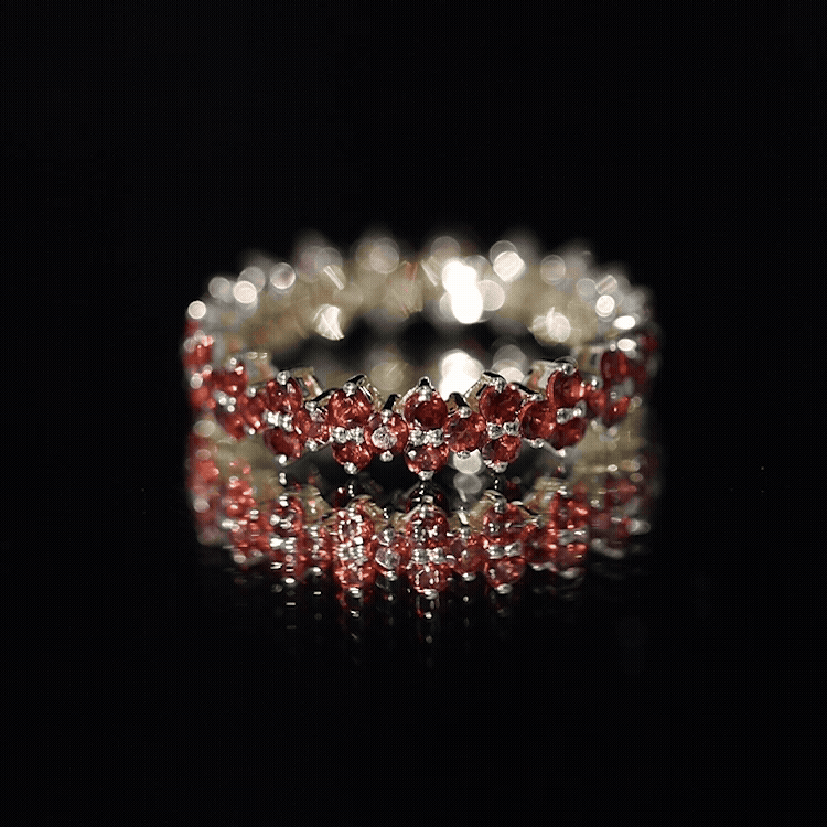 Natural Garnet Eternity Band for Anniversary