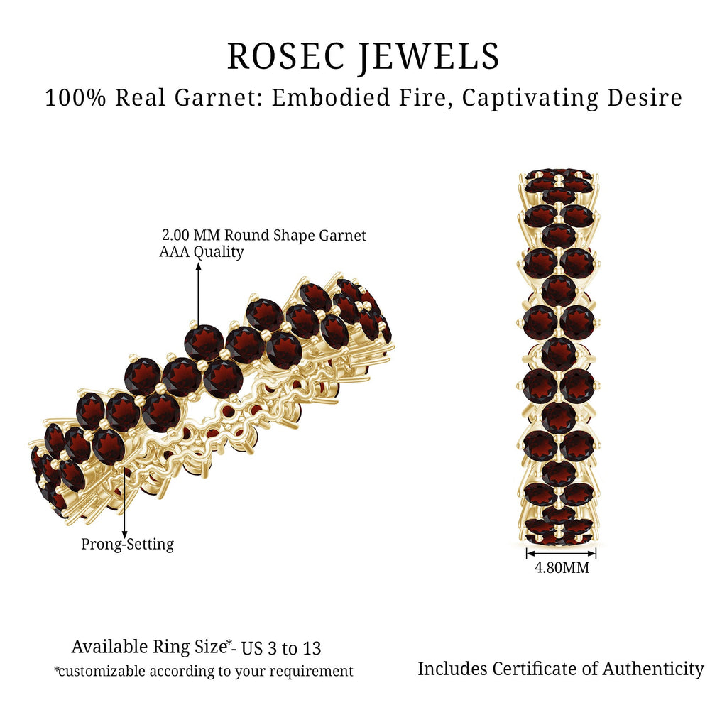 Natural Garnet Eternity Band for Anniversary
