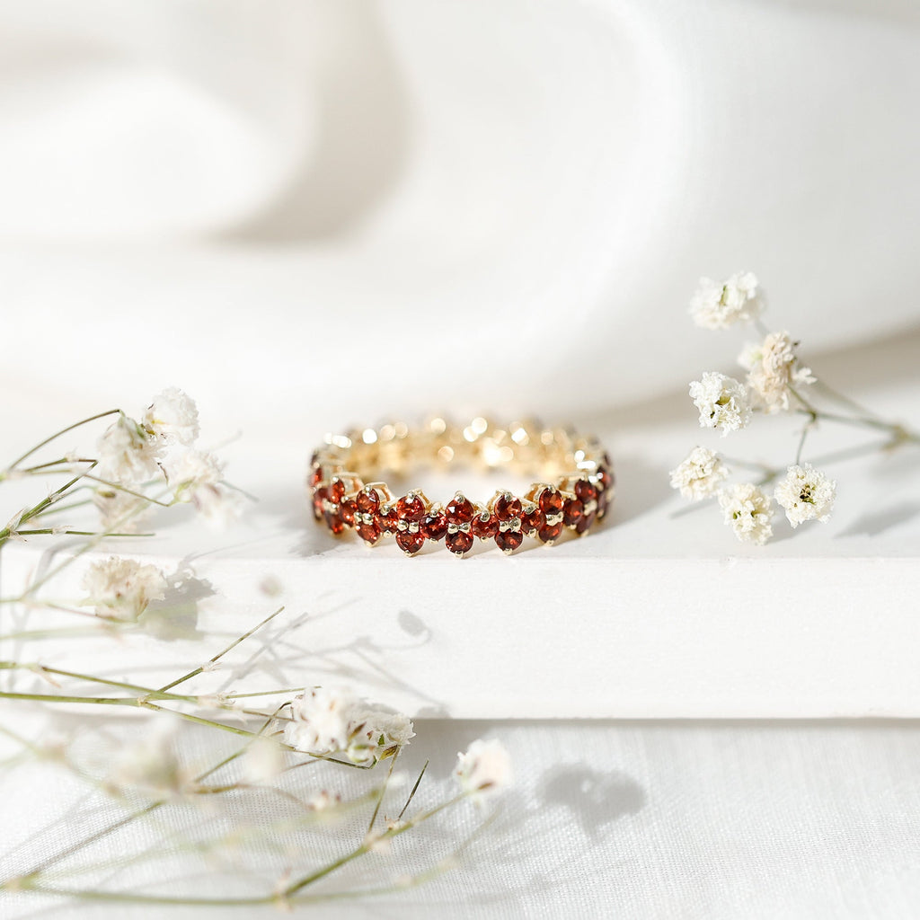 Natural Garnet Eternity Band for Anniversary