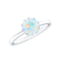 Natural 8mm Ethiopian Opal Engagement Ring in Lotus Basket Setting