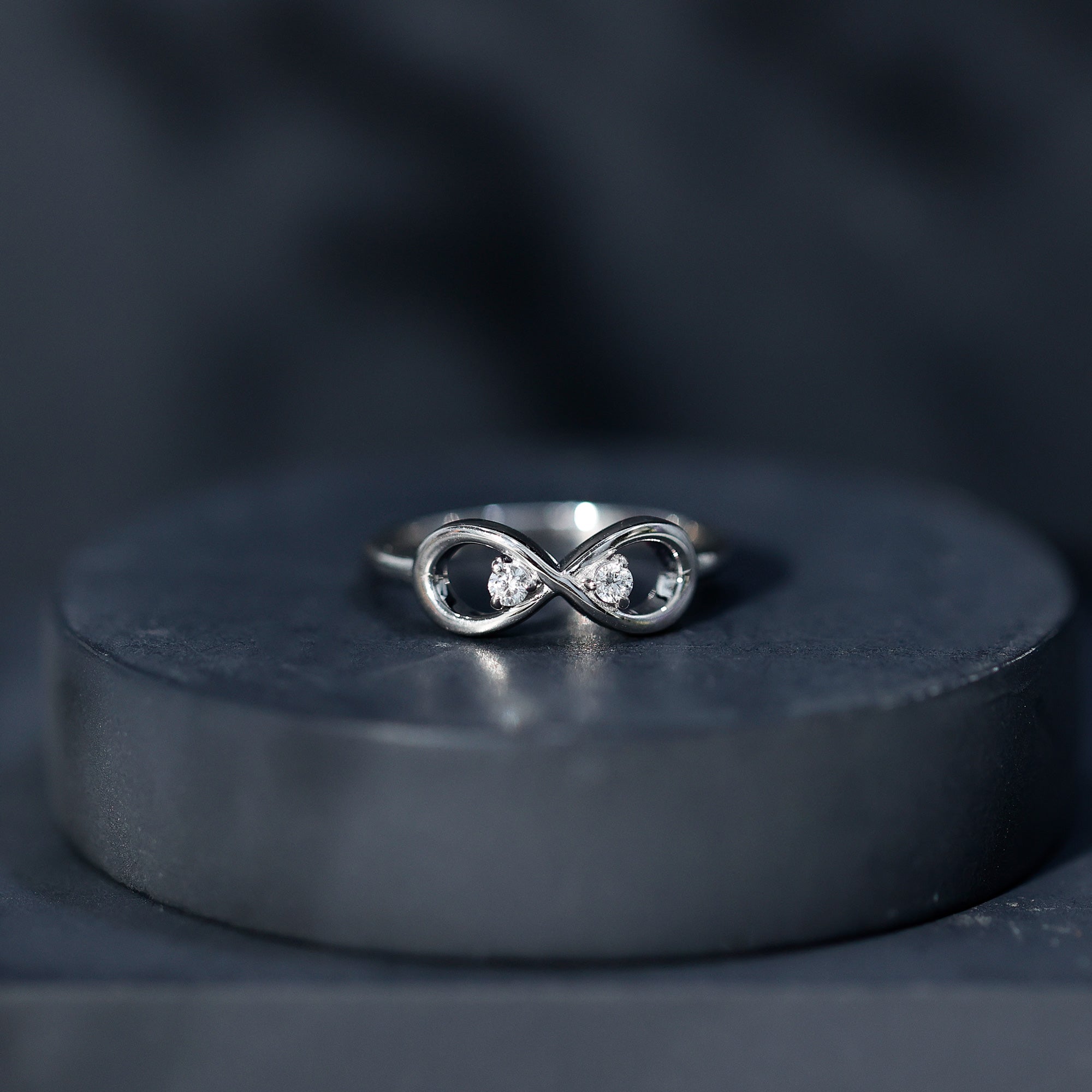 Minimalist Moissanite Infinity Promise Ring