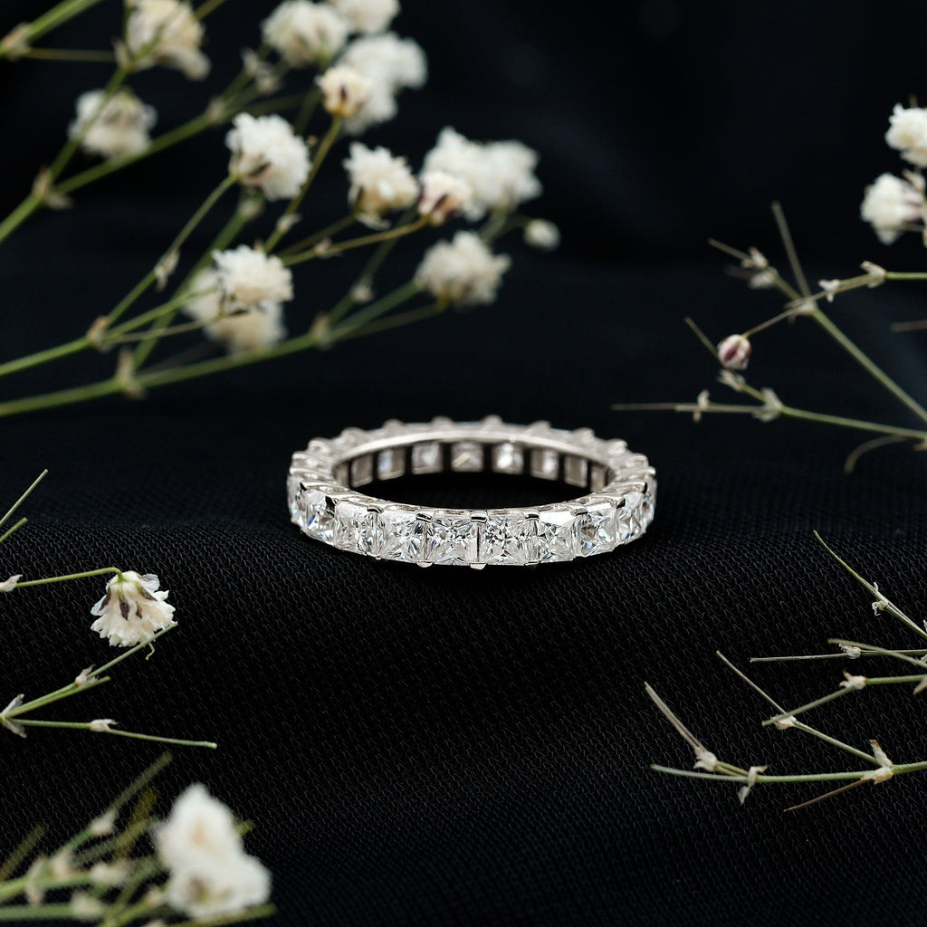 Princess Cut Moissanite Full Eternity Band Ring
