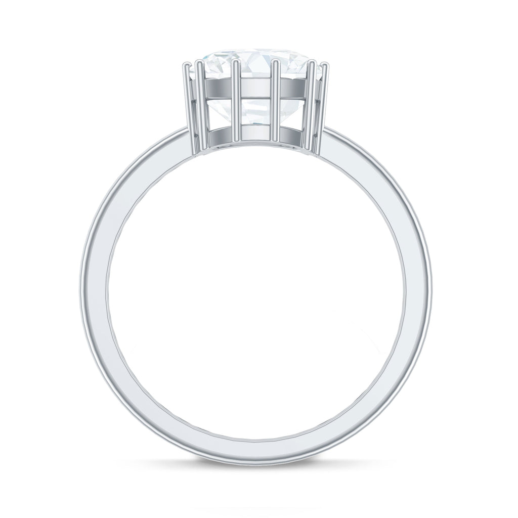 Certified 8 MM Cushion Cut Moissanite Solitaire Engagement Ring