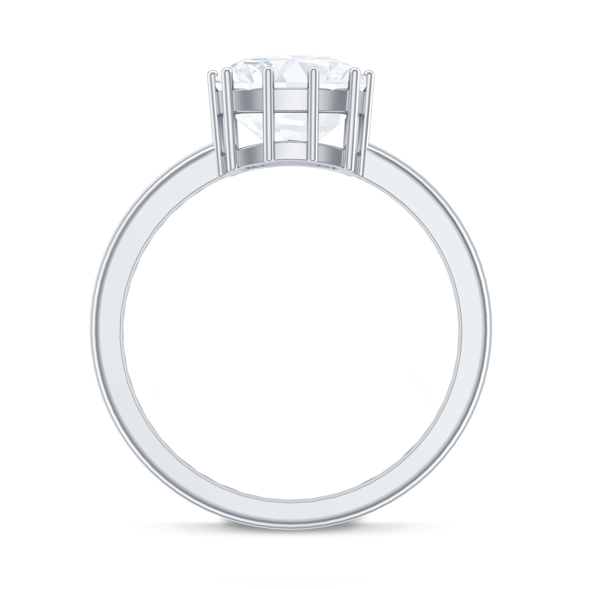 Certified 8 MM Cushion Cut Moissanite Solitaire Engagement Ring