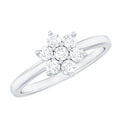 Certified Brilliant Cut Moissanite Flower Engagement Ring