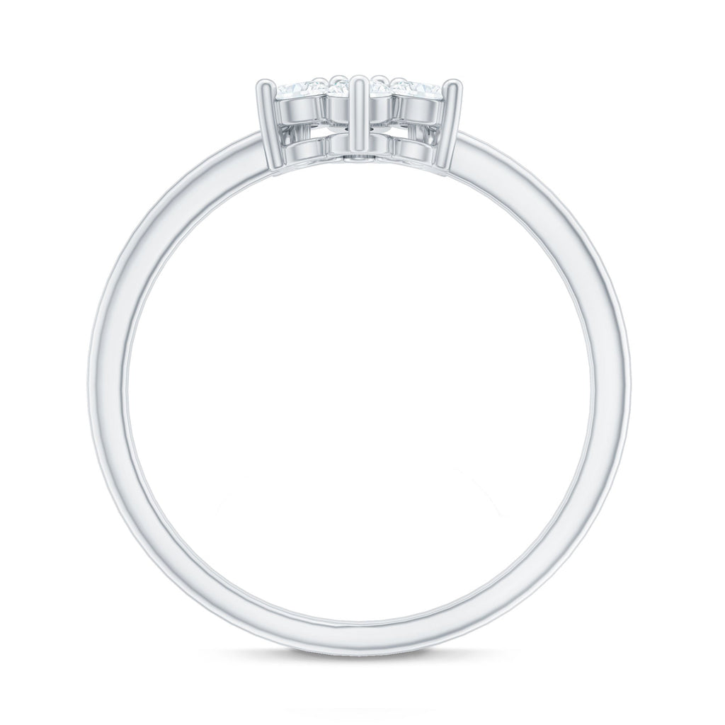 Certified Brilliant Cut Moissanite Flower Engagement Ring