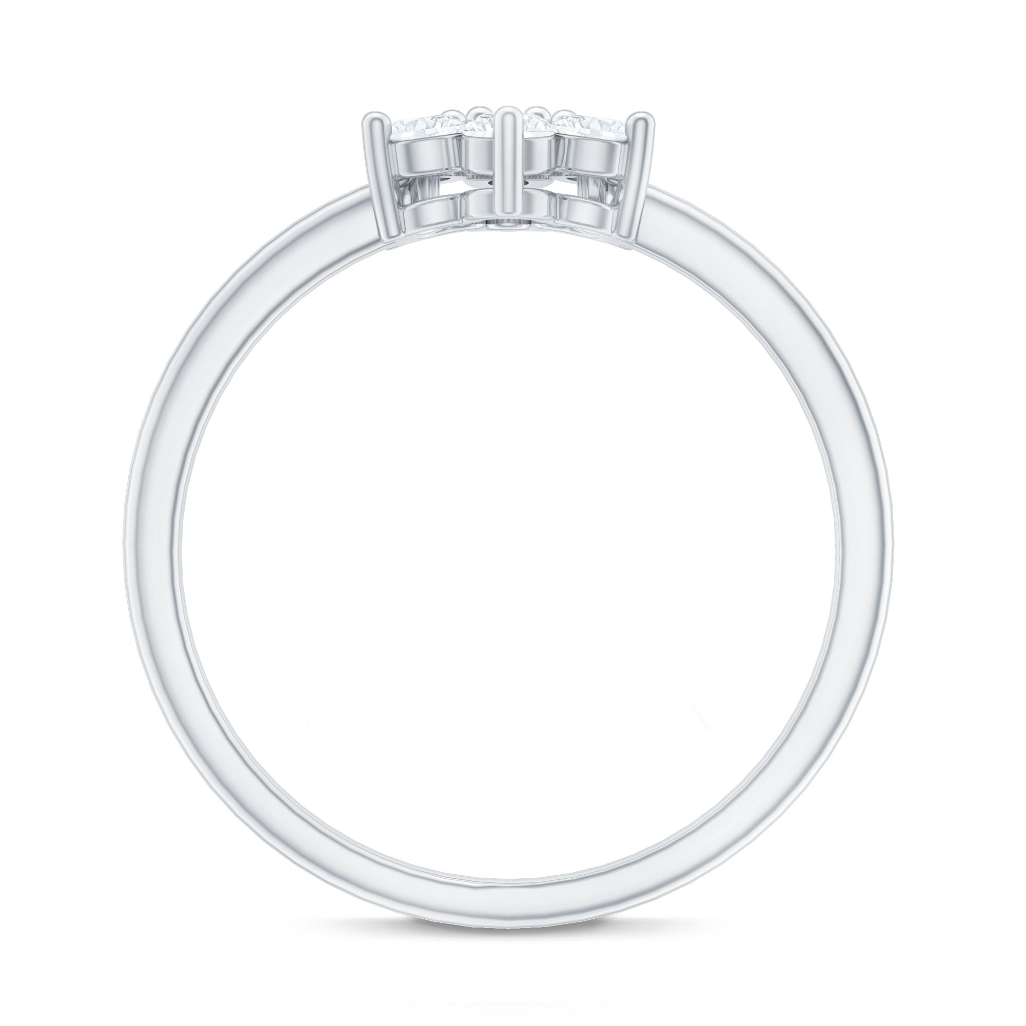 Certified Brilliant Cut Moissanite Flower Engagement Ring