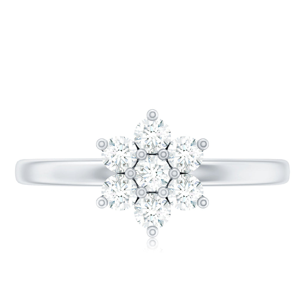 Certified Brilliant Cut Moissanite Flower Engagement Ring